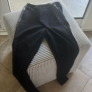 Black Track Pants with Side Stripe